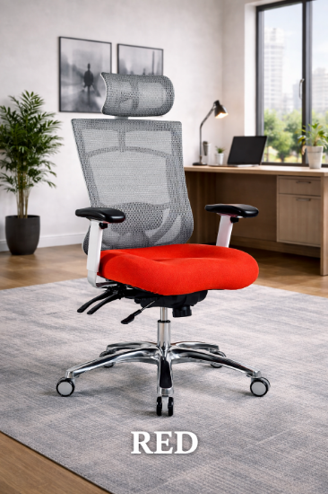 Picture of Ergonomic Mesh Desk Chair with Lumbar Support & Adjustable Headrest ⭐ Best for Upper Back Support | Ergonomic Comfort