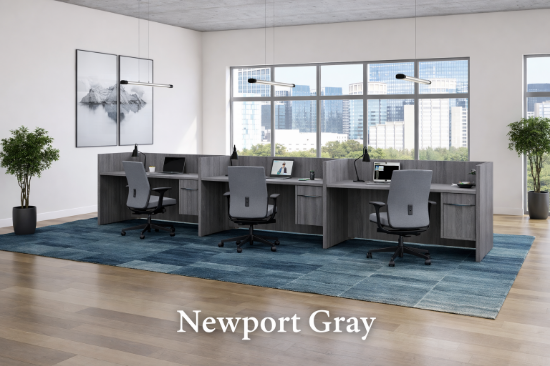 3 Person Workstation Desk with Divider Panels | Choice Office Furniture