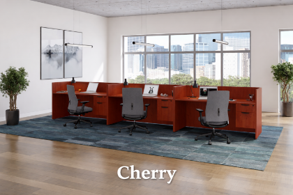 Picture of  3 Person Workstation Desk with Divider Panels