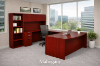 Picture of Executive U-Shaped Desk with Hutch, Bookcase Storage and Bow Front Worksurface
