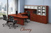 Picture of U-Shaped Executive Peninsula Desk with Hutch & Lateral File Storage