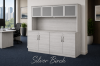 Picture of Office Storage Credenza with Hutch and Locking Doors