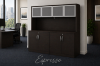 Picture of Office Storage Credenza with Hutch and Locking Doors