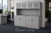 Picture of Office Storage Credenza with Hutch and Locking Doors