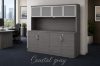 Picture of Office Storage Credenza with Hutch and Locking Doors
