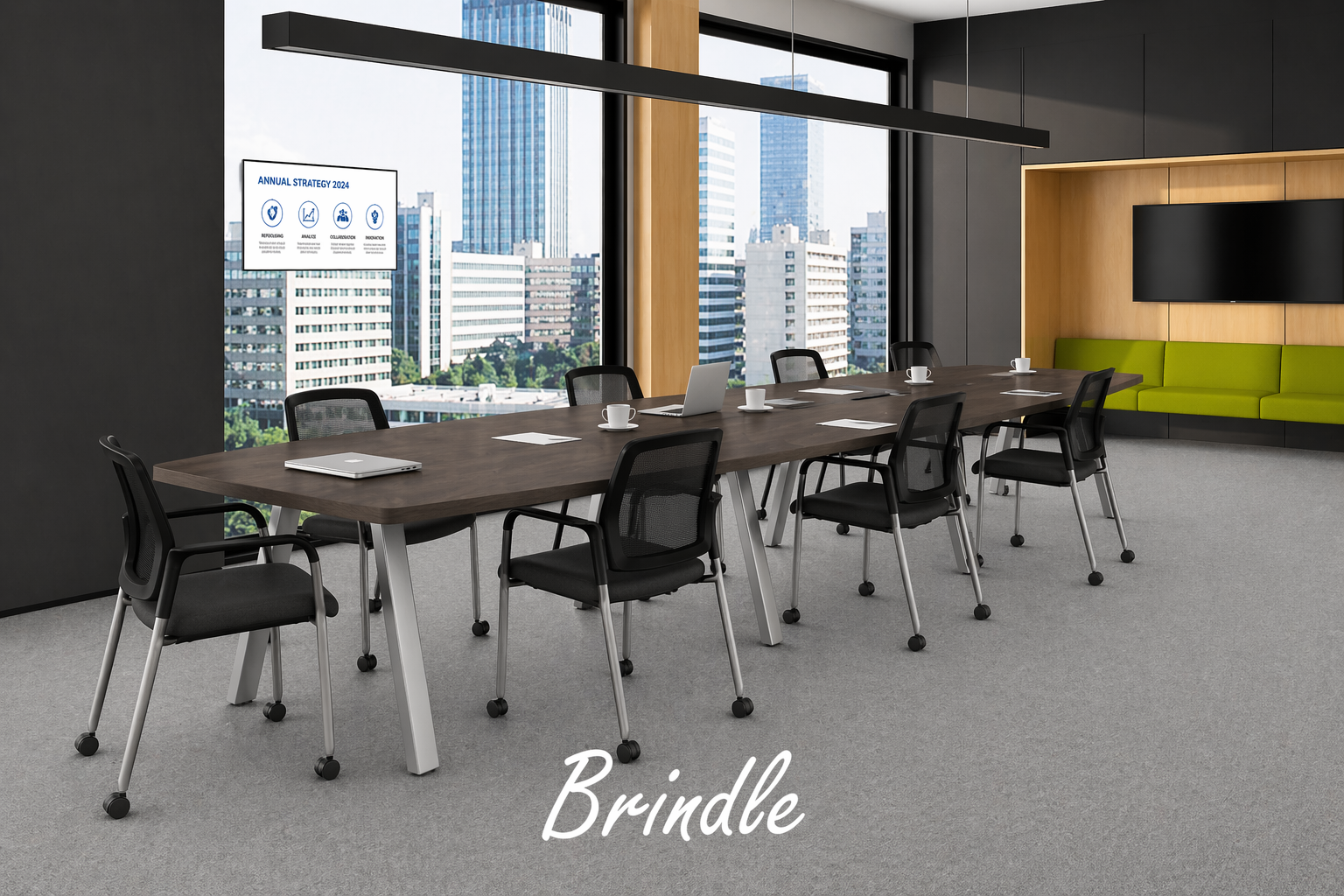 Choice Office Furniture. Modern Boat Shaped Conference Table with Metal ...