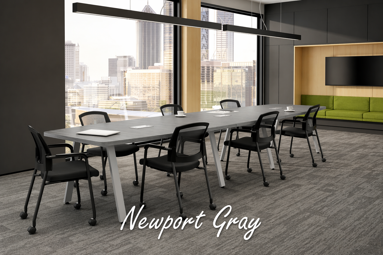 Modern Boat Shaped Conference Table with Metal Legs | Choice Office ...