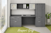 Picture of Executive Credenza Desk with Hutch, Wardrobe Storage and Workspace Organizer