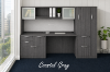 Picture of Executive Credenza Desk with Hutch, Wardrobe Storage & Workspace Organizer