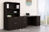 Picture of Rectangular Office Desk with Drawers, File Storage and Hutch