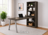 desk and bookcase combo with open storage and adjustable shelves
