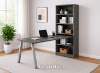 desk and bookcase combo with open storage and adjustable shelves