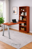 desk and bookcase combo with open storage and adjustable shelves