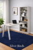 desk and bookcase combo with open storage and adjustable shelves