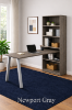 desk and bookcase combo with open storage and adjustable shelves