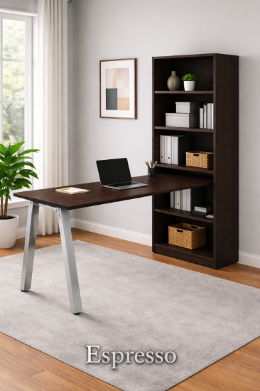 Desk and Bookcase Combo with Open Storage | Choice Office Furniture