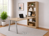 desk and bookcase combo with open storage and adjustable shelves