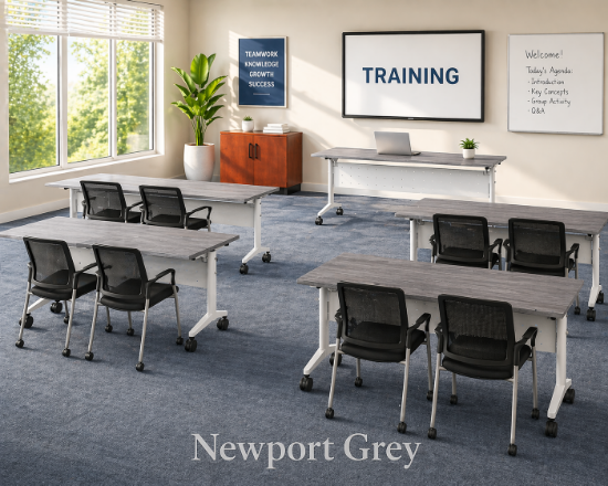 Flip Top Nesting Training Table with Modesty Panel | Choice Office ...