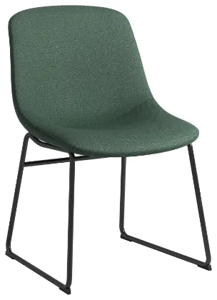 Picture of Modern Office Guest Chair for Reception Areas with Fabric Seat-Dark Green