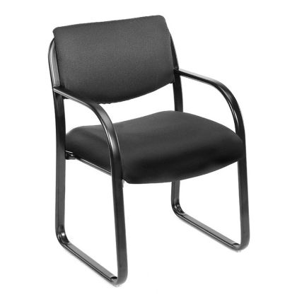Picture of Waiting Room Chair with Sled Base for Reception Areas, Offices & Lobbies-Black