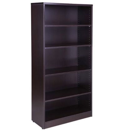 Picture of Tall Office Bookcase with Adjustable Shelves, 65.5" High-Mocha
