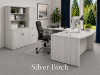 Picture of Bow Front L-Shaped Executive Desk with Hutch, Storage Cabinet & Wardrobe