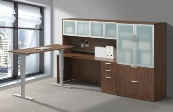 Picture of Adjustable Height L Shaped Desk with Storage