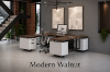 Picture of Modern U-Shaped Desk with Drawers and Storage