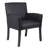 Picture of Reception Chair with Lumbar Support, Black Vinyl and Wood Legs