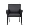 Picture of Reception Chair with Lumbar Support, Black Vinyl and Wood Legs