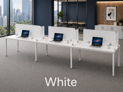 Picture of 3 Person Workstation with Privacy Panels, Storage and Cable Management