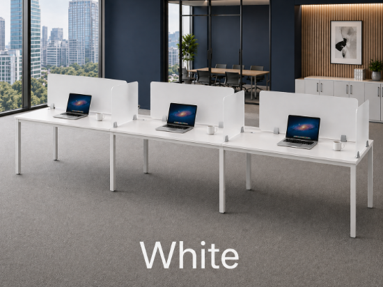 Picture of 3 Person Workstation with Privacy Panels, Storage and Cable Management