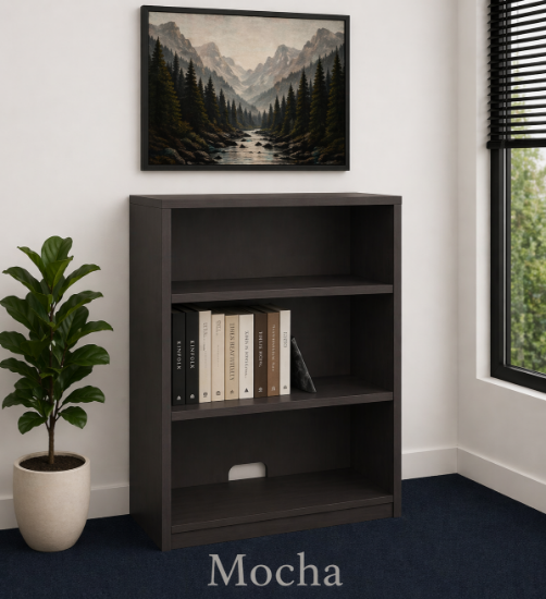 Picture of Office Bookcase with Adjustable Shelves, 36" High-Mocha 