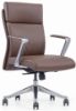 Black mid back leather office chair with arms