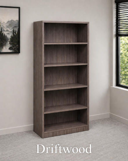 Picture of Tall Office Bookcase with Adjustable Shelves - Driftwood
