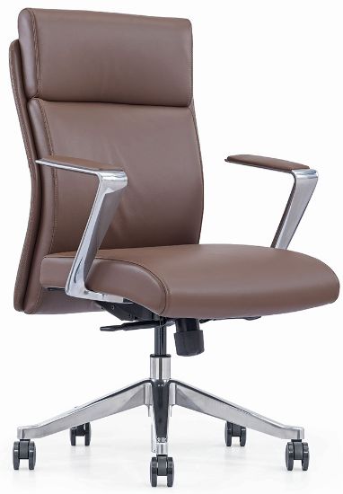 Picture of Executive Mid Back Leather Conference Chair for Boardrooms-LOD65 BR