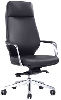 Picture of High Back Leather Office Chair with Italian Leather for Executive Offices-LOD48 BK