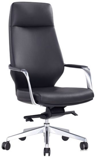 Picture of High Back Leather Office Chair with Italian Leather for Executive Offices-LOD48 BK