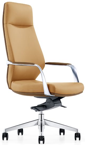 Picture of High Back Leather Office Chair with Italian Leather for Executive Offices-LOD48 LA2T