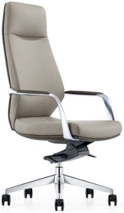 Picture of High Back Leather Office Chair with Italian Leather for Executive Offices-LOD48 GR2T