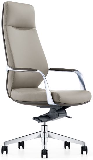 Picture of High Back Leather Office Chair with Italian Leather for Executive Offices-LOD48 GR2T