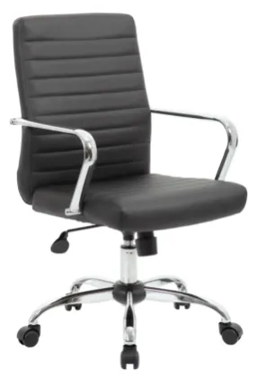 Picture of Office Conference Chair with Arms, Chrome Base & Black Vinyl