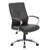 Picture of Executive High Back Leather Boardroom Chair with Chrome Arms and Adjustable Tilt
