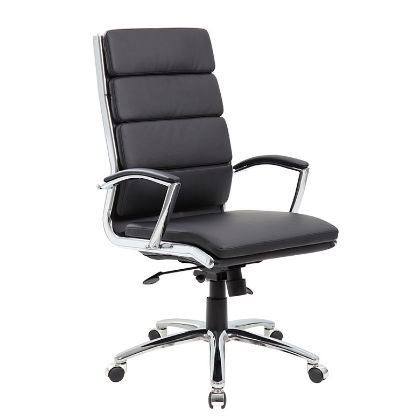 Picture of High Back Executive Conference Chair with Vinyl Upholstery & Chrome Base-Black