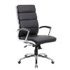 Picture of High Back Executive Conference Chair with Vinyl Upholstery & Chrome Base-Gray