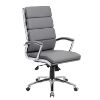 Picture of High Back Executive Conference Chair with Vinyl Upholstery & Chrome Base-Gray