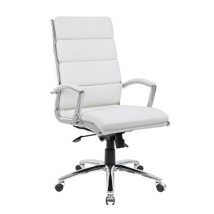 Picture of High Back Executive Conference Chair with Vinyl Upholstery & Chrome Base-White