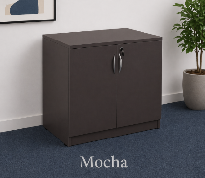 Picture of Office Storage Cabinet with Locking Doors and Adjustable Shelf-Mocha