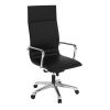 Picture of High Back Conference Chair with Leather Upholstery & Chrome Base-Gray