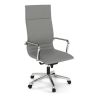 Picture of High Back Conference Chair with Leather Upholstery & Chrome Base-Black
